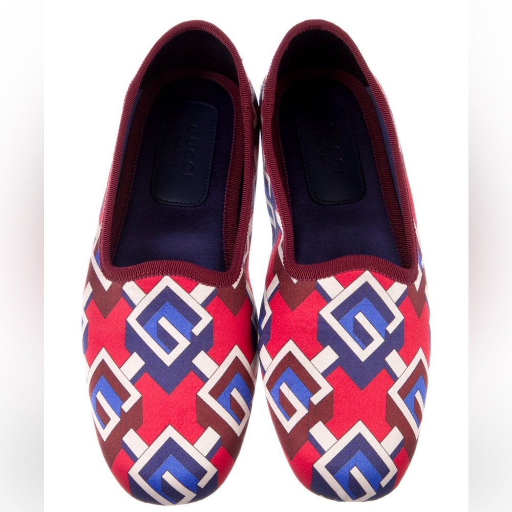 Gucci Printed Silk Slippers - Picture 2 of 5